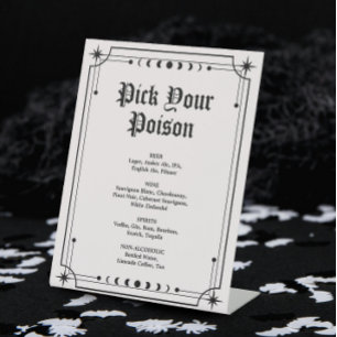 Signe De Table Choisissez votre poison Gothique Halloween Mariage