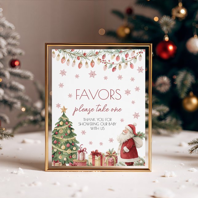 Signe De Table Christmas Baby Shower Favors Sign (Créateur téléchargé)