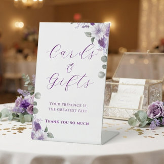 Signe De Table Chuchotements de Lavande : Cartes/Cadeaux d'Élégan