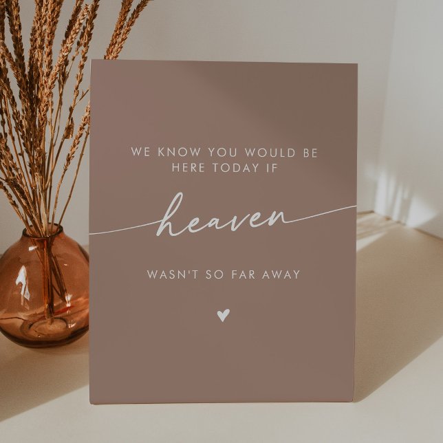 Signe De Table Ciel Bohème Chic Neutre Taupe Mariage Mémorial (Créateur téléchargé)