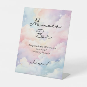 Signe De Table Ciel Nuages Pastel Bar Mimosa Réception de Mariage