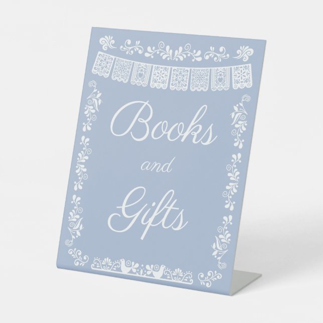 Signe De Table Cielito Lindo Baby Shower Books and Gifts Sign (Recto)