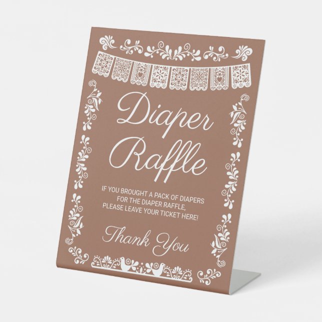 Signe De Table Cielito Lindo Baby Shower Diaper Raffle Sign (Recto)