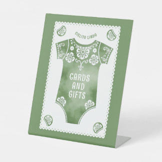 Signe De Table Cielito Lindo sage baby shower Cartes et cadeaux