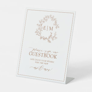 Signe De Table Cimetière en terre cuite Monogramme Mariage Livre