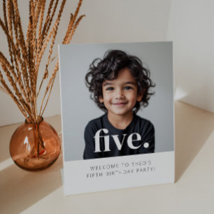Signe De Table Cinq - 5e anniversaire Affiche de bienvenue photo