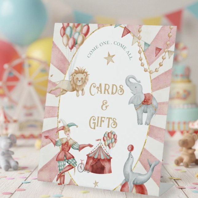 Signe De Table Circus Carnival Baby Shower Cards and Gifts (Créateur téléchargé)