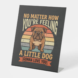 Signe De Table Citation d'amour de bouledogue drôle Rétro Chien