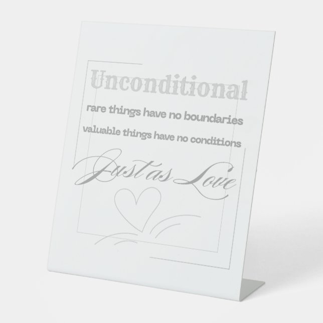 Signe De Table Citation d'amour inconditionnel  (Recto)