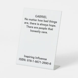 Signe De Table Citation de caractère de "Inspirer l'influence"