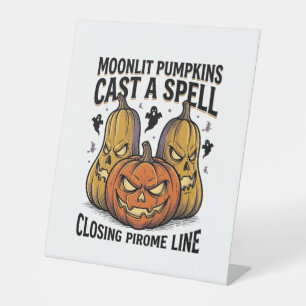 Signe De Table Citation de citrouille d'Halloween Jack O Lantern