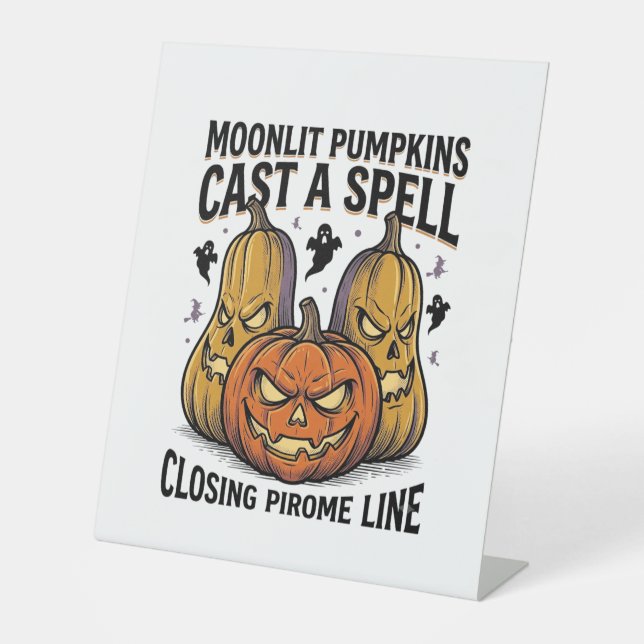 Signe De Table Citation de citrouille d'Halloween Jack O Lantern  (Recto)