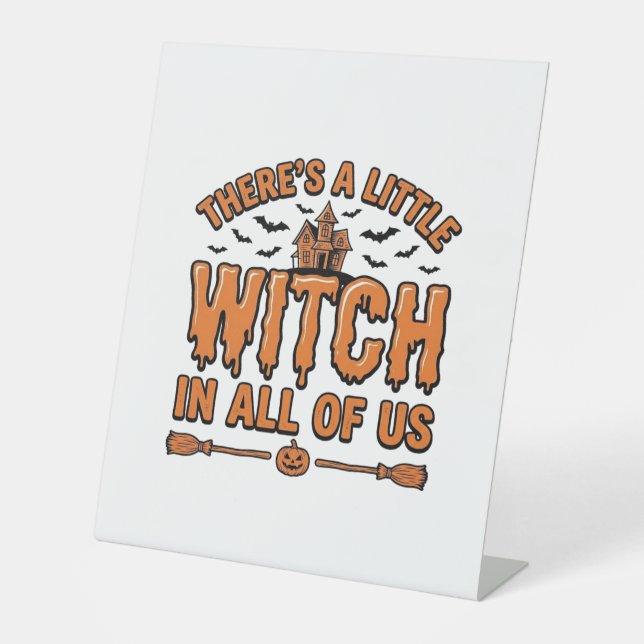 Signe De Table Citation de sorcière d'Halloween Design vectoriel  (Recto)