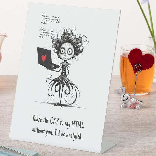 Signe De Table Citation d'Humour mignon Nerd Funny Valentines Jou (Créateur téléchargé)