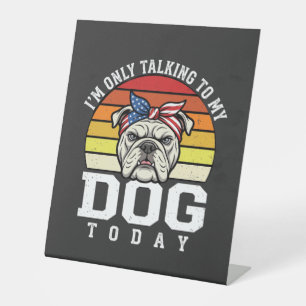 Signe De Table Citation Rétro Amusant pour Amateur de Bulldog