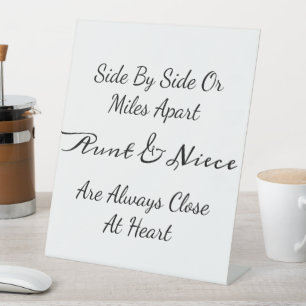 Signe De Table Citation Tante & Nièce – Côte à Côte ou à des Mile