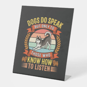 Signe De Table Citation vintage d'amant de chien Les chiens parle
