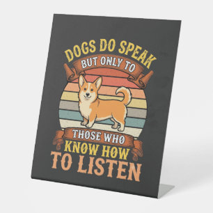 Signe De Table Citation Vintage sur les chiens Corgi qui parlent