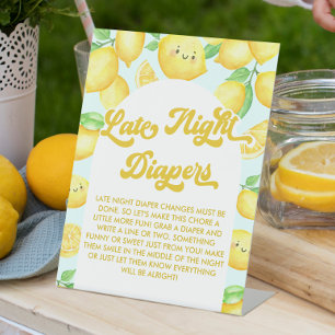 Signe De Table Citron Baby shower Late Night Diapers Jeu