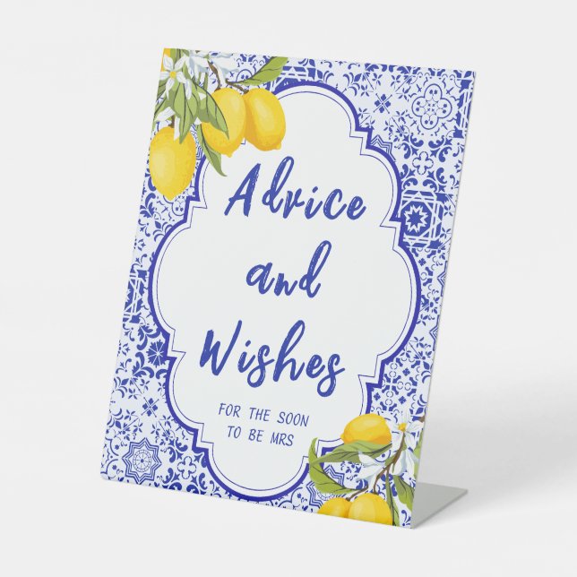 Signe De Table Citron Fête des mariées principale Squeeze Conseil (Recto)