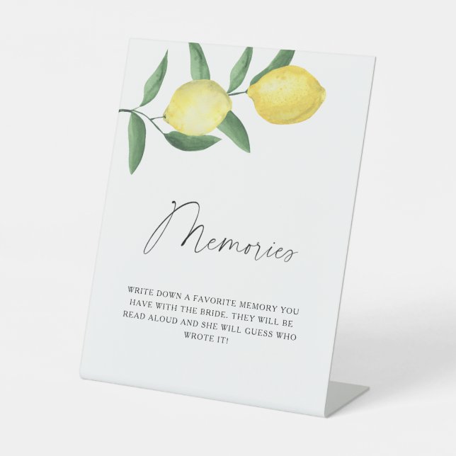 Signe De Table Citron - souvenirs avec la mariée (Recto)