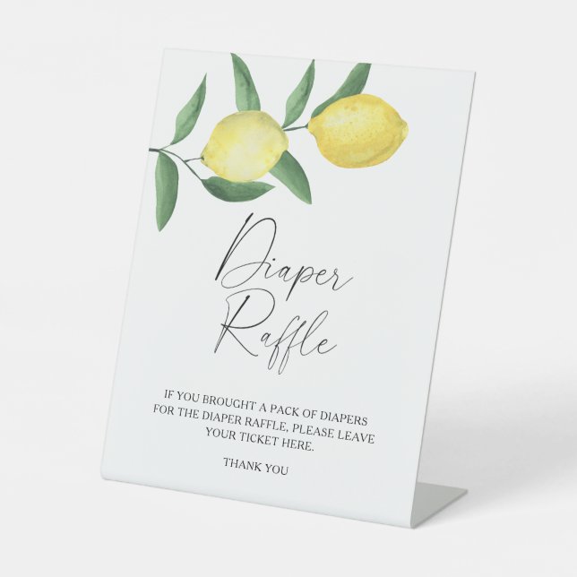 Signe De Table Citrons - bannière de tirage au sort de couches (Recto)