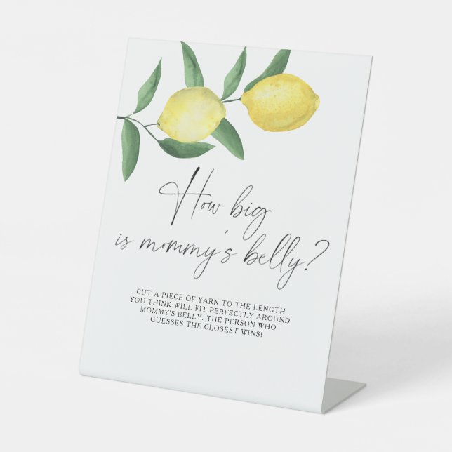 Signe De Table Citrons - quelle taille a le ventre de maman (Recto)