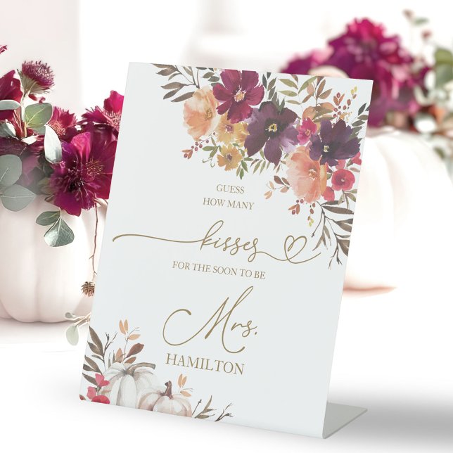 Signe De Table Citrouille Automne Fête des mariées Combien de bai (Créateur téléchargé)