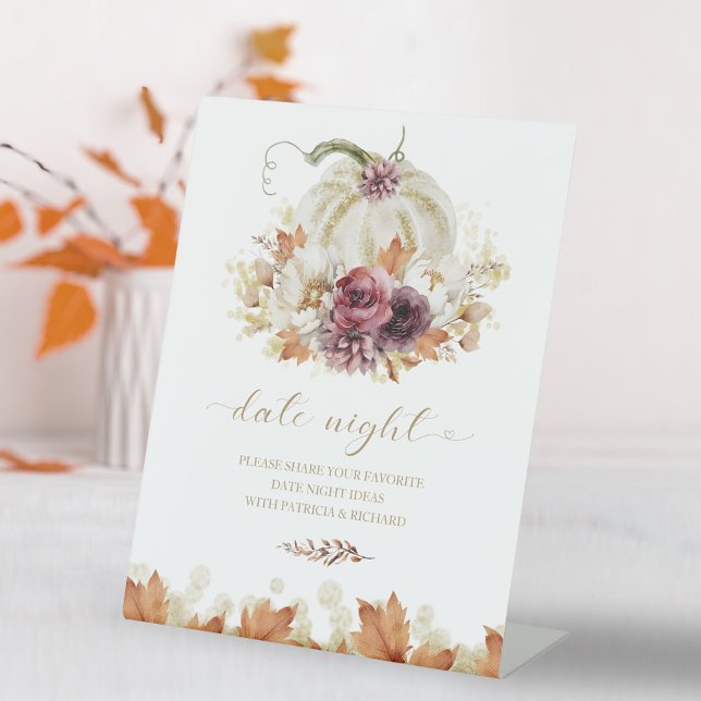 Signe De Table Citrouille Automne Fête des mariées Date Jar de nu (Créateur téléchargé)