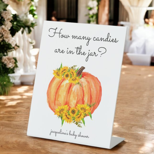 Signe De Table Citrouille Combien de bonbons dans le bocal (Créateur téléchargé)