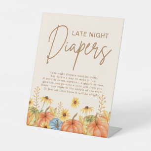 Signe De Table Citrouille d'automne tard de nuit Diapers Baby sho