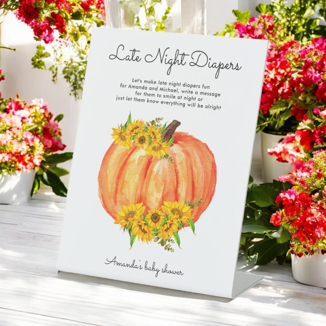 Signe De Table Citrouille des baby showers de la nuit tardive (Créateur téléchargé)