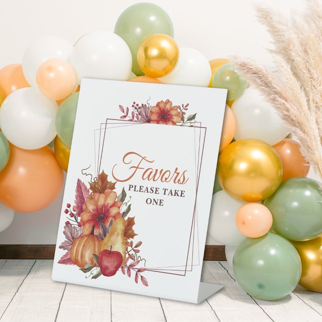 Signe De Table Citrouille Fall Floral Baby shower Faveurs (Créateur téléchargé)