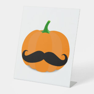 Signe De Table citrouille halloween avec barbe