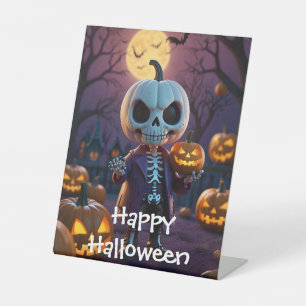 Signe De Table Citrouille Patch Skeleton Companion
