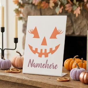 Signe De Table Citrouille personnalisée Jack O Lantern Halloween