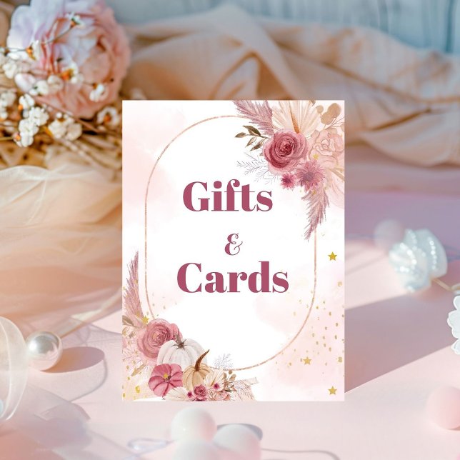 Signe De Table Citrouille rose automne Gir Baby shower Cadeau et  (Créateur téléchargé)