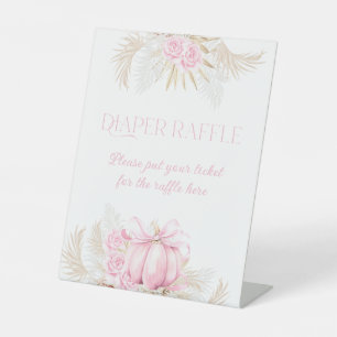 Signe De Table Citrouille rose fille florale Baby shower de la ch