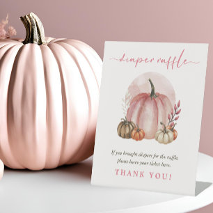 Signe De Table Citrouille rose sucré Baby Girl Douche Déchets Raf