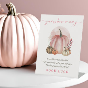Signe De Table Citrouille rose sucré Baby Girl Douche Devine Comb