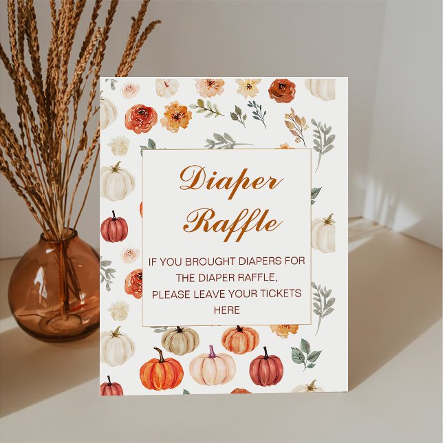Signe De Table Citrouille Rustique Automne Baby shower Déchets Ra (Créateur téléchargé)