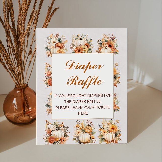 Signe De Table Citrouille Rustique Automne Baby shower Déchets Ra (Créateur téléchargé)