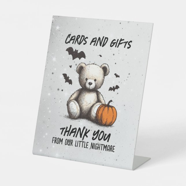 Signe De Table Citrouille Teddy Baby shower (Recto)