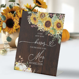 Signe De Table Citrouille Tournesol Combien de baisers Signer