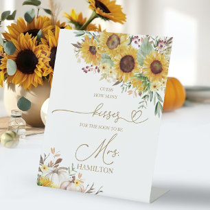 Signe De Table Citrouille Tournesol Combien de baisers Signer