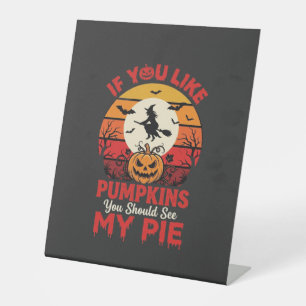 Signe De Table Citrouilles drôles de tarte pour Halloween Design_