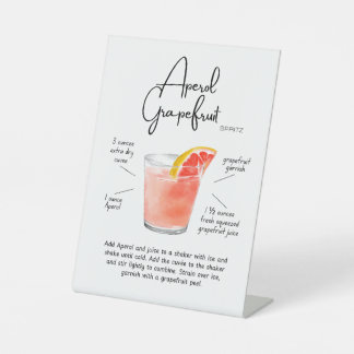 Signe De Table Citrus Aperol Spritz au Pamplemousse Cocktail