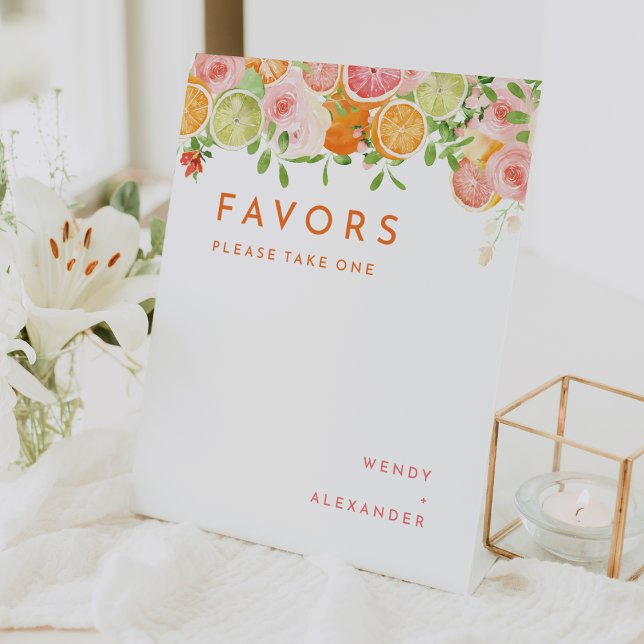 Signe De Table Citrus Aquarelle Mariage Faveurs (Créateur téléchargé)