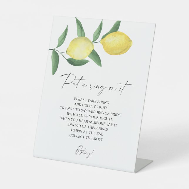 Signe De Table Citrus - printemps mettre une bague dessus jeu (Recto)