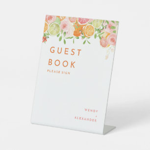 Signe De Table Citrus Watercolor Mariage livre d'hôtes
